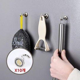 Altipia 무타공 자석후크 10mm 10개입 Non-drilling Magnetic Hooks 10mm, Set of 10