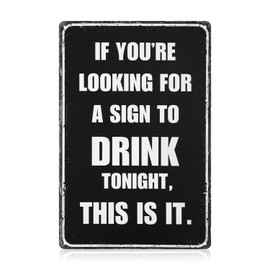 Funny 12x8in Bar Hanging Plaque Signs for Home Bar, Humorous Drink Signs for Bar, Man Cave Metal Accessories and Decoration for Outdoor Bar Patio Basement Door Wall