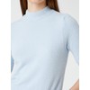 Koton Women's Half Turtleneck Short Sleeve Cosy Pullover Sweater, Blue