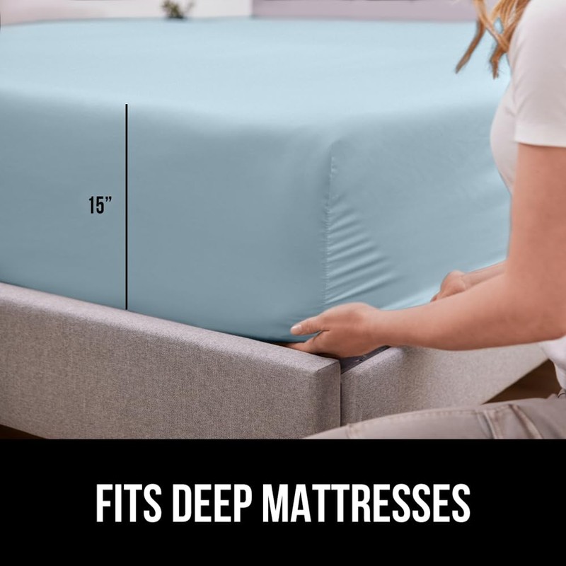 GORILLA GRIP Fitted Sheets, Stay in Place Twin Size Bottom