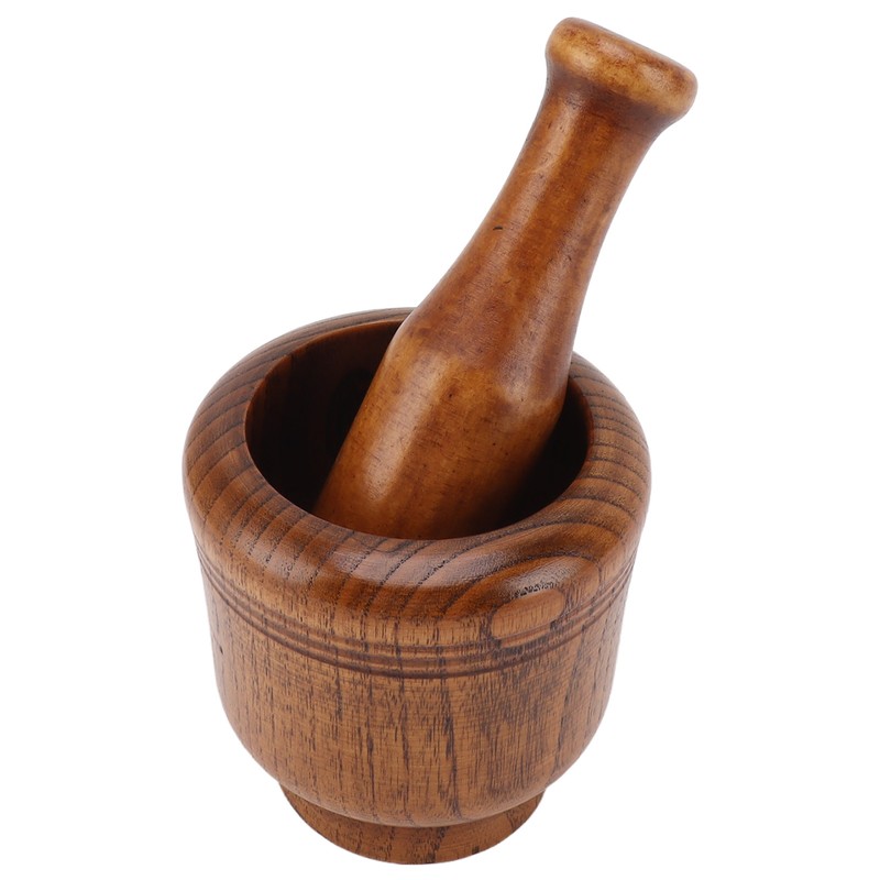 Garlic Grinder Bowl Jujube Wood Herb Crushing Bowl Multipurpose Spice