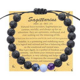 TGOLM Sagittarius Beads Crystal Adjustable Bracelet for Women Spiritual Jewelry Zodiac Birthday Gift