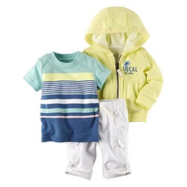 Carter's Baby Boys' 3 Piece Local Cutie Hoodie Shorts Set 6 Months