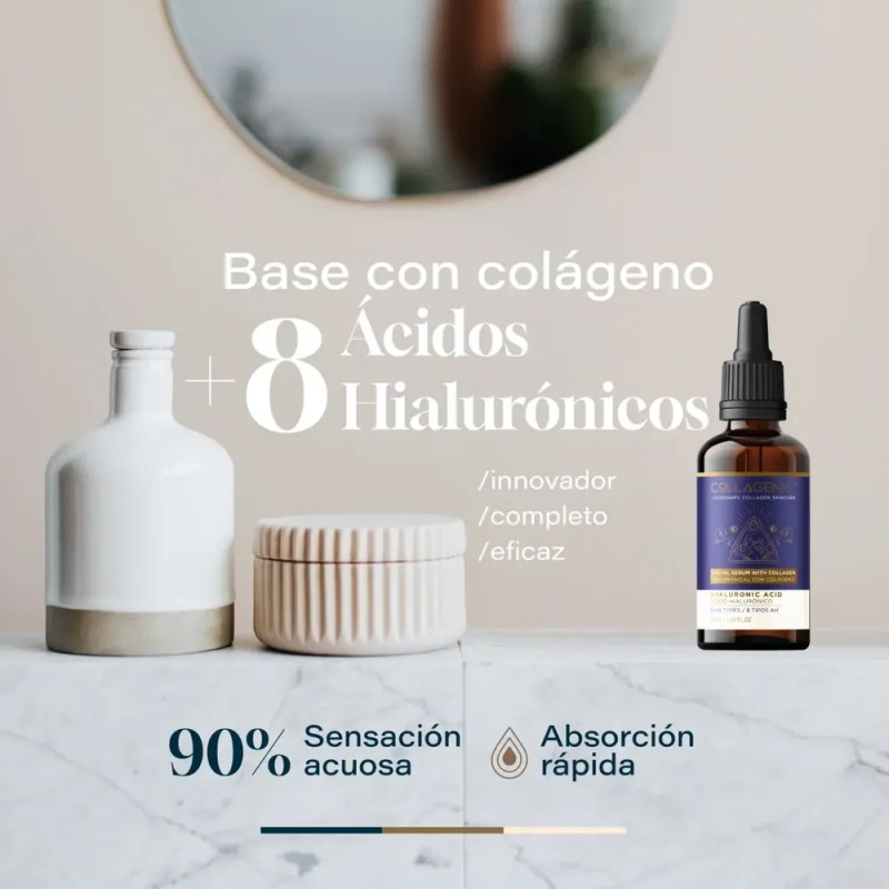 Serum Facial Hidratante 50ml 8x Acido Hialuronico , Colageno