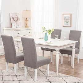 TIANWOWO Parsons Dining Chair Cover, Detachable Sofa Chair Cover, Retractable Chair Cover (4, Taupe)