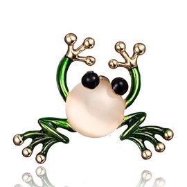 coadipress Frog Brooch Pins for Women Men Cute Frog Insect Brooch Colorful Wedding Brooch Fashion Jewelry Gift (Green Frog)