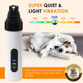 Ntrjtrss Silent Pet Nail Grinder for Dogs, Dog Nail Grinder Quiet 2025 Upgraded Rechargeable Nail Grinder for Dogs Quiet, Safe Effective Silent Groom pro for Dogs Pet Paws Grooming Smoothing Tool