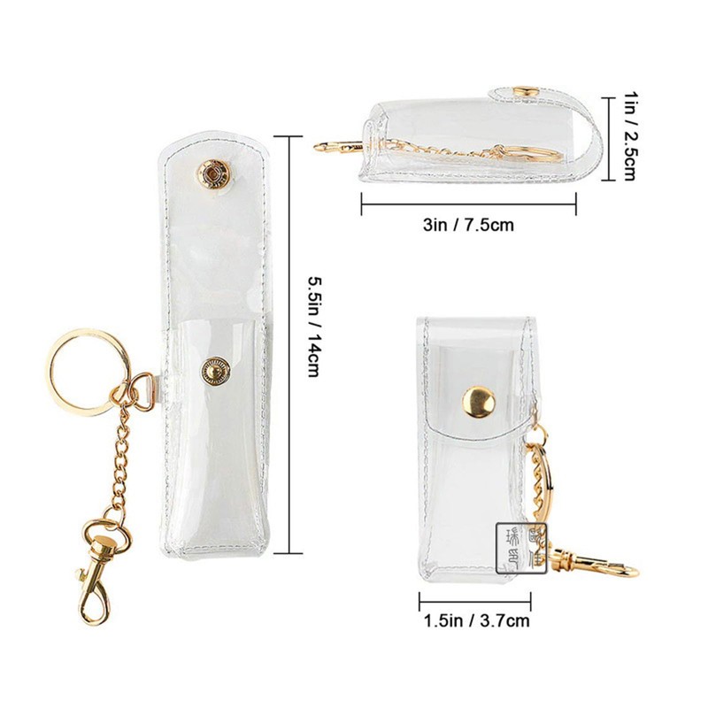 caralin Clear Lipstick Case Keychain PVC Material Fashion Keychain Lipstick