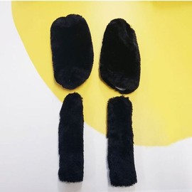 Gold Smile 핸들 겨울용 오토바이 커버(블랙) 털 Winter Motorcycle Handle Cover (Black) with Fur