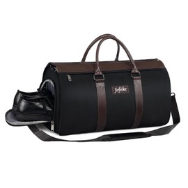 jiefeike Garment Bags for Travel, Carry on Garment Bag Large Convertible Duffle Bag with Shoe Pouch for Men Women, Suit Travel Bag 2 in 1 Hanging Suitcase Suit Weekender Travel Bag