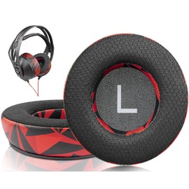 SOULWIT Mesh Fabric Replacement Ear Pads for Plantronics (Poly) Rig 400 (400Pro HC, 400HS, 400HX, 400HA), Ear Pads for Rig 500 (500E, 500HD, 500HX)/505(505HS)/515(515HD) Headphones