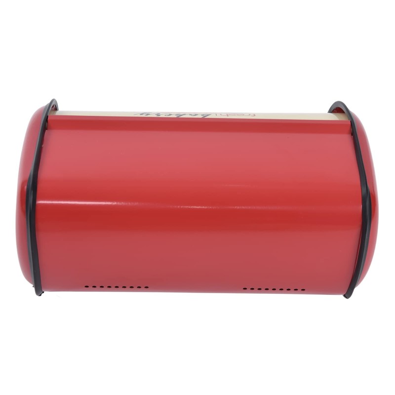 Qiilu Red Iron Powder Spray Metal Bread Box for Kitchen