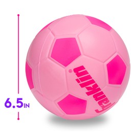 Franklin Sports Kids Foam Soccer Ball - Mini Soft Foam Youth Soccer Ball - Indoor + Outdoor Toy Soccer Ball for Kids - Probrite 6.5" Mini Foam Ball - Soft Backyard + Practice Toy Ball - Pink