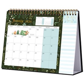2026 Calendar - Desk Calendar 2026 with To-do List, Green, January 2026 - December 2026, Stand Up Desk Calendar with Sturdy Twin-Wire Binding, 10" x 8.3"