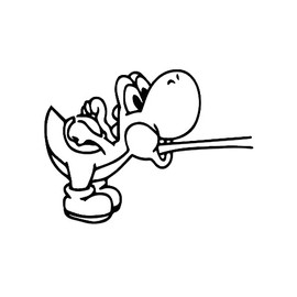 Yoshi Frog Sticker Vinyl Decal Notebook Car Window Laptop 5" x 3" (Black)