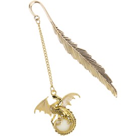 Berirexrion Fourth Wing Dragon Bookmarks - Fantasy Glow in The Dark Cool Feather Book Marks Reading Women Men Merch Metal Gold Page Markers Gifts for Novel Lovers Fans Boys Kid Bookish School Birthday