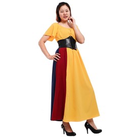 COSDREAMER Vestidos renacentistas para mujer traje medieval irlandés largo sobre vestido (Amarillo, XS)