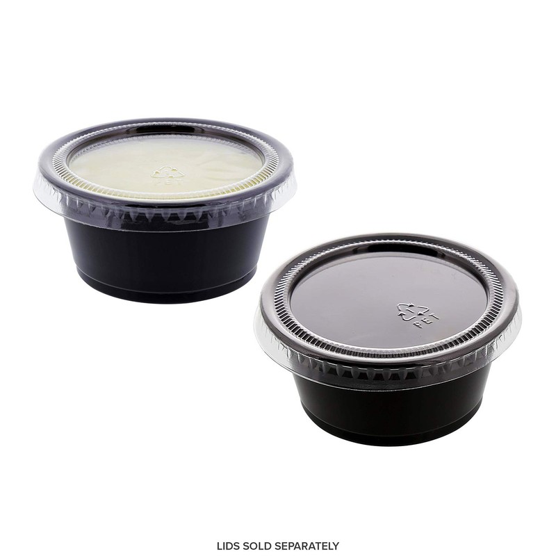 AmerCare Poly Black Portion Cup, 2 Oz, Case of 2500