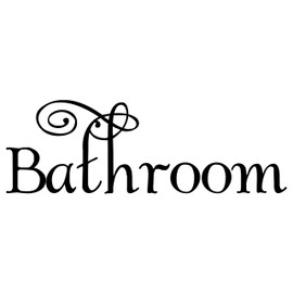 Brown - Bathroom 11.5" x 4" Vinyl Decal Sticker - Wall Door Decor Sign