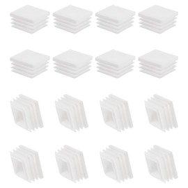 PATIKIL Square Plastic Plug, 16 Pcs 1.18 Inch/30mm Tubing Insert End Caps Plastic Plug Cap for Square Tubes Chair Legs Furniture Metal Tubing Hardware Plugs Fences, White