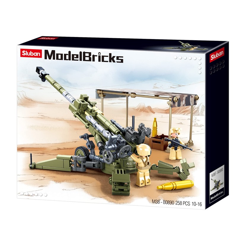 Sluban - Model Bricks-M777 Howitzer 258 pieces, M38-B0890, multi-coloured