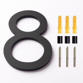 6" Floating Modern Address House Number,Modern Metal Anti-Rust House Numbers with Nail Kits for Door Garden Mailbox Decor Visibility Signage (black, 8)