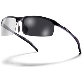 UHUKO Ultra Polarized + Ultra Lightweight Metal 0.9 oz (25 g) Polarized Sunglasses for Driving, UV 400 UV Protection, Golf, Fishing, Outdoor, Men's Sports Sunglasses, Durable Aluminum Alloy, Dimmable