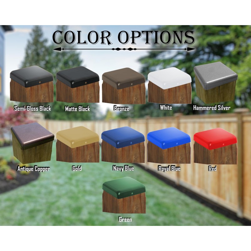 4x4 Metal Flat Post Cap with Rounded Edge (for Posts