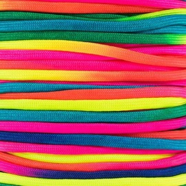 Craft County Rainbow Tie-Dye Beading Cord - 550 Paracord with Vibrant Multicolored Sheath (10 Feet)