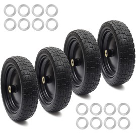 AR-PRO (4-Pack) 13" Flat Free Tire and Wheel - with 5/8" Axle Bore Hole, 2.17" Offset Hub - 13 lnch Solid Wheels Compatible with Garden wagon Cart,Hand Trucks,Utility Cart and Lawnmower Yard Trailers