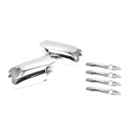 SIZVER Chrome Door Mirror+Handle Covers for 2009-2015 Honda Pilot -Fit with Turn Signal only-