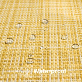 Kevin Textile Pack of 2 Decorative Outdoor Waterproof Throw Pillow Covers Stripe Square Pillowcases Modern Cushion Cases for Patio Couch Bench 20 x 20 Inch Yellow