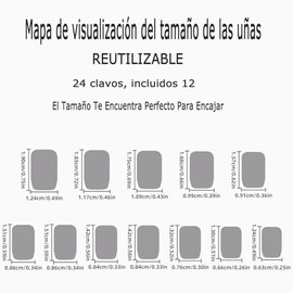 WADY 24 uñas postizas de cobertura completa,uñas postizas medianas, uñas artificiales acrílicas