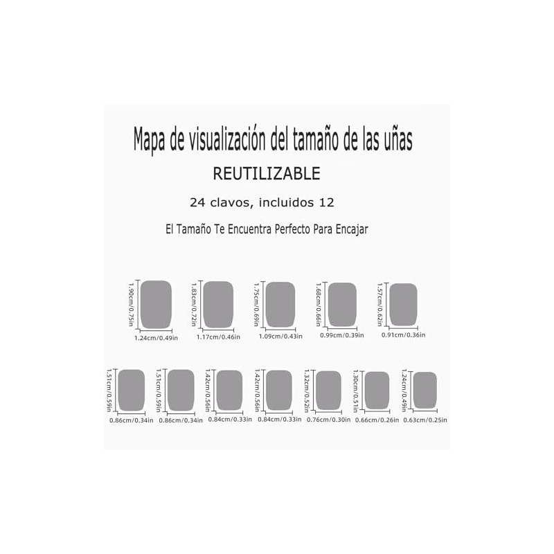 WADY 24 uñas postizas de cobertura completa,uñas postizas medianas, uñas
