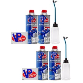 VP Racing HobbyNitro Filler Kit Decals (2X Kit) - RC Fuel Tank Oil Bottle for HSP HPI Nitro Models RC Car Truck Buggy - 250ML Engine Fuel Filler Refill Bottle with Aluminum Alloy Straw for RC Car