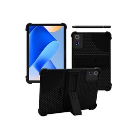 Case for Jeazans Jzpad-A10Pro Android 14 Tablet 10 inch,WUNIAK Hollow Back Design,Heat Dissipation Shockproof Lightweight Adjustable Kickstand Silicone Shell&Kids Friendly Soft Case,Black