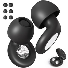 Professional-Grade Noise-Canceling Earplugs: Versatile, Solution for Sleep, Concerts, Work, and Study - -27dB Silicone with 4 Size Eartips(Black)