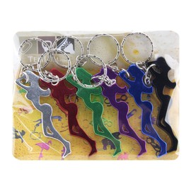 Swatom Girl Shape Bottle Opener Keychain 6PCS with Key Tag Chain Ring Accessories (Random Colors)…