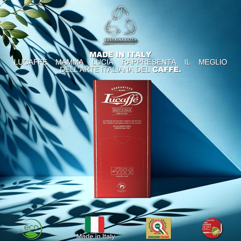 Lucaffe' Pulcinella Double shot ESE Espresso paper pods 14g. 1