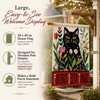Black Cat Garden Flag 28x40 Inch Funny Spring Floral House