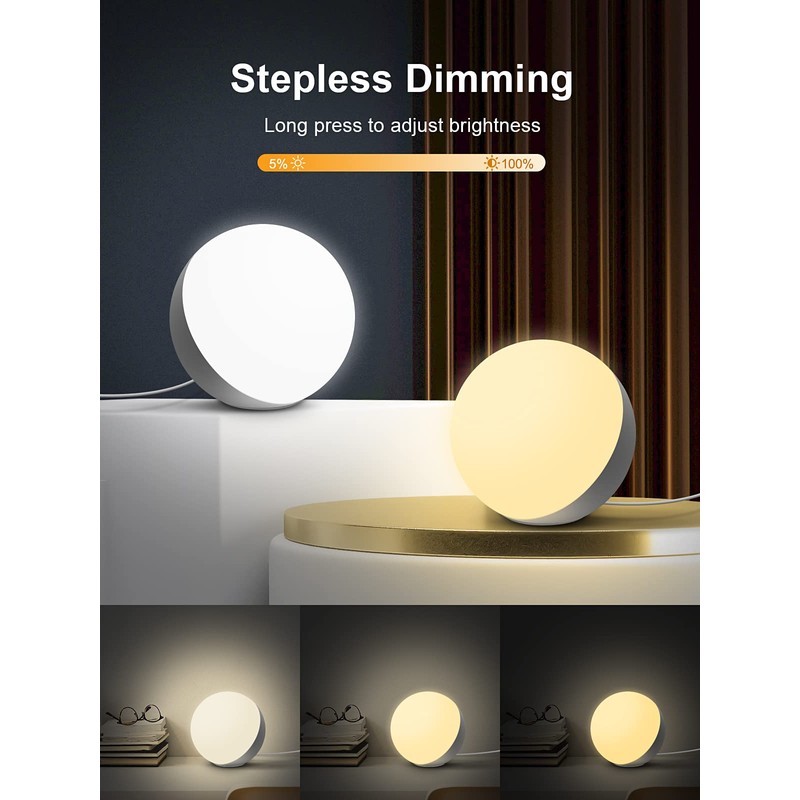 EASEMO Touch Lamp for Bedroom, RGB Color Changing Small Table