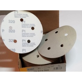 Mirka 320 Grit Sandpaper Discs Hook & Loop Back 50 Sanding Discs 5 Hole 5 Inch