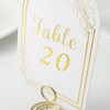 4x6 Inch Wedding Table Numbers 1-20 with Gold Holders (White)