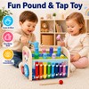 4-in-1 Wooden Hammering Toy with Xylophone, Clock and Gears, Ages