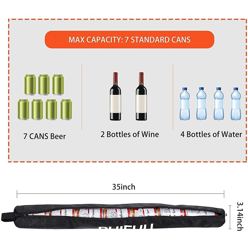 Beer Sleeve,Beer Sleeve for Golf Bag,7-Can Insulated Cooler Sleeve,Stores Up