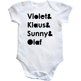 Hippowarehouse Violet&Klaus&Sunny&Olaf Baby Vest Bodysuit (Short Sleeve) Boys Girls White