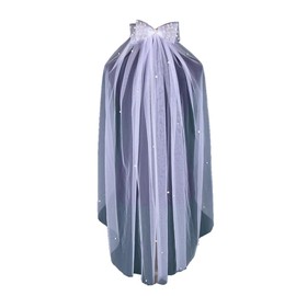 Wisafory Bridal Veil with Bow Pearls Wedding Bridal Veil Short Wedding Veil with Hair Comb Double Layer Elegant Tulle Hair Bow Pearl Veil Hair Accessories 100 x 160 cm, beige