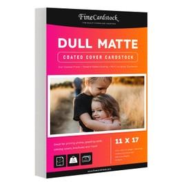 Dull 80lb Cover Digital Low Gloss Cardstock, Double Sided C2S, Coated, Perfect for Color Laser Printing, Design Proposals, Business Cards, Flyers, Brochures | Matte Finish | 11" x 17" | 50 Sheets