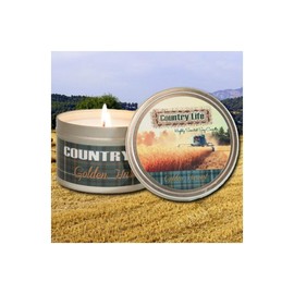 The Candle Cottage CL103 Double Wick Country Life Collection Scented Candle - Golden Harvest - Highly-Scented Soy Candle, Made in USA, Long Burning Hours, Lead-Free Wick, 12 Oz