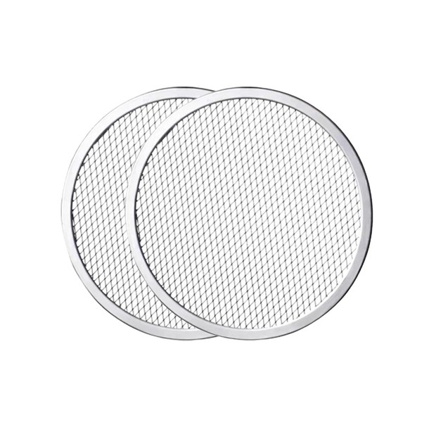 Verve Jelly 2 Pack 10 Inches Pizza Screen Seamless Aluminum Pizza Baking Tray Pizza Pan with Holes Pizza Mesh for Restaurant Home Kitchen